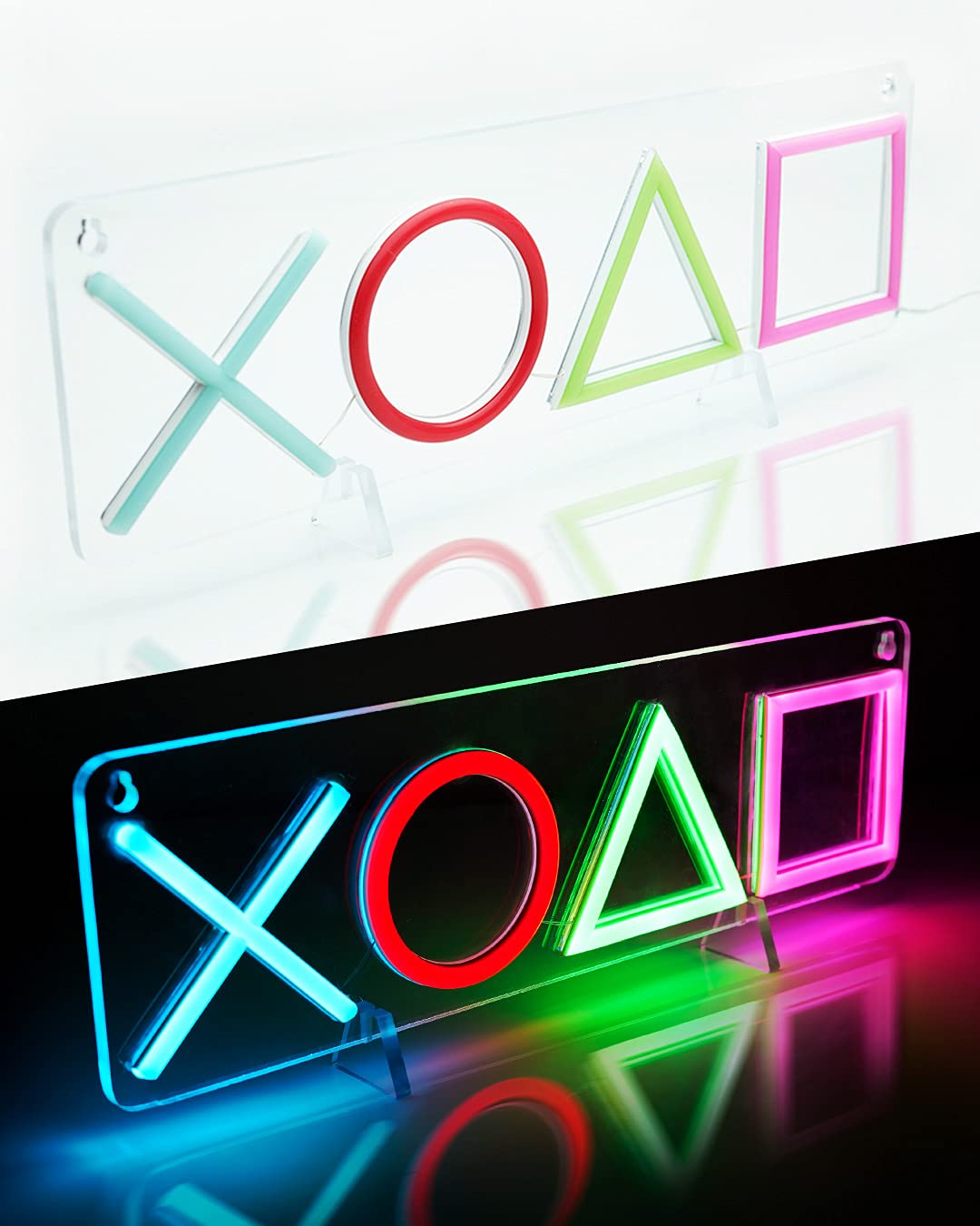 JUMANT Gamer Neon Sign with POSTER & COLOR TUBES - Game Room Decor - Boys Room Decor - Gamer Room Decor - Gamer Gifts - Game Room Wall Decor - Gaming Decor - Gamer Lights