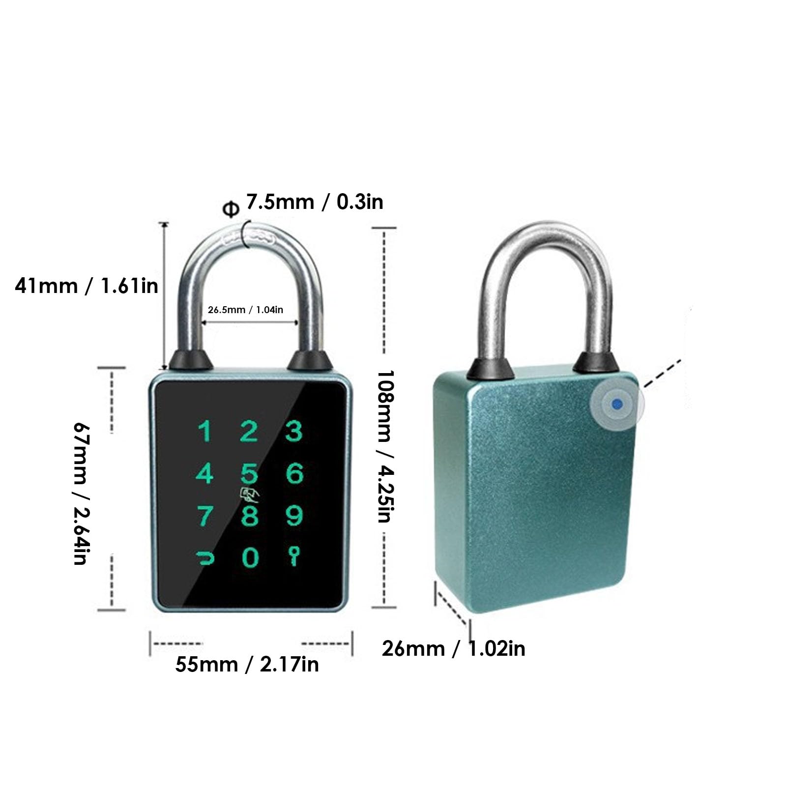 VBESTLIFE Candado de Huella Digital con Copia de Seguridad de Llave, Cerradura de Puerta de Combinación Inteligente para Exteriores a Prueba de Agua con 3 Tarjetas IC, Candado Inteligente