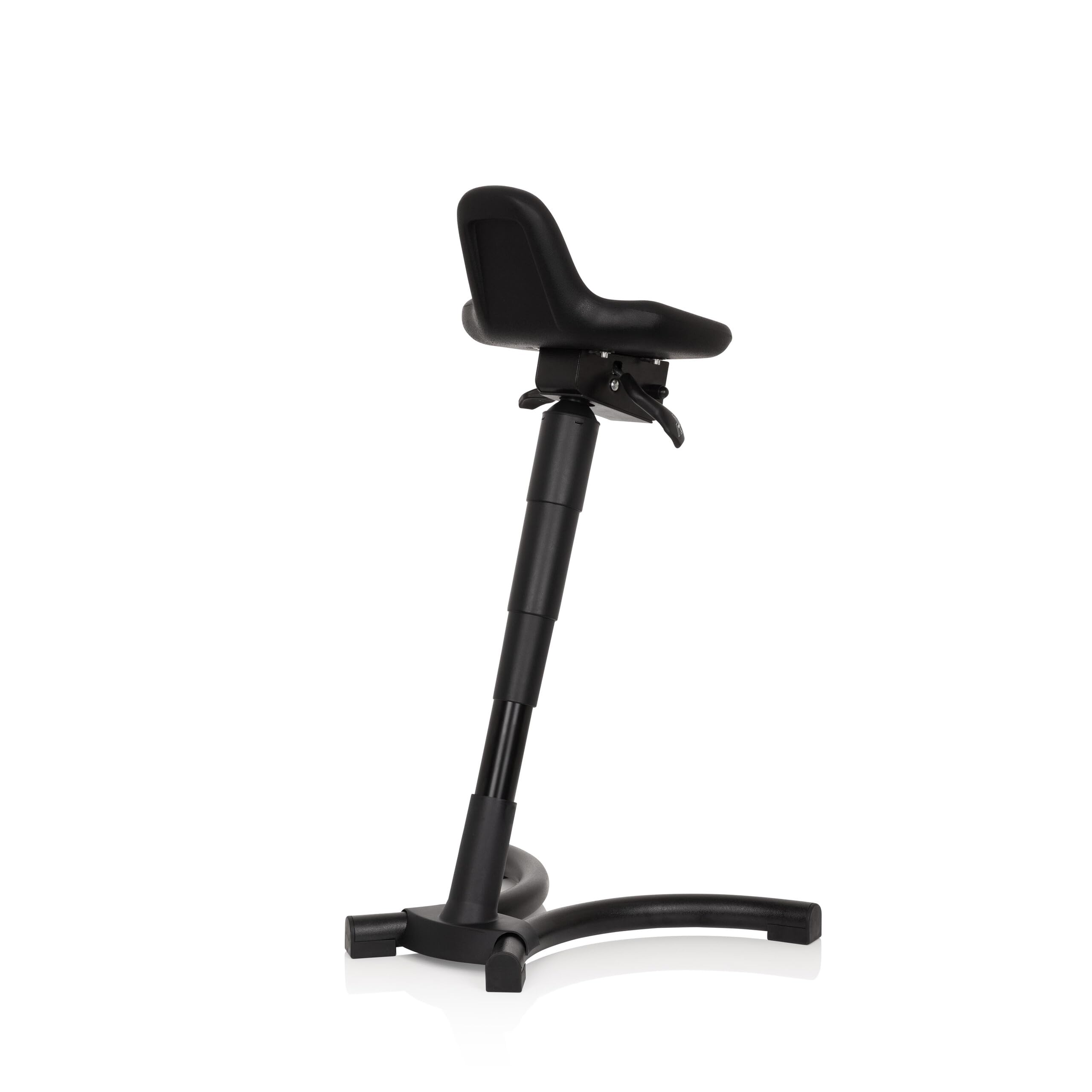hjh OFFICE 830026 Stehhilfe TOP Work 34 Hartschaum Arbeitshocker ergonomisch mit Rückenstütze, Höhe & Neigung verstellbar