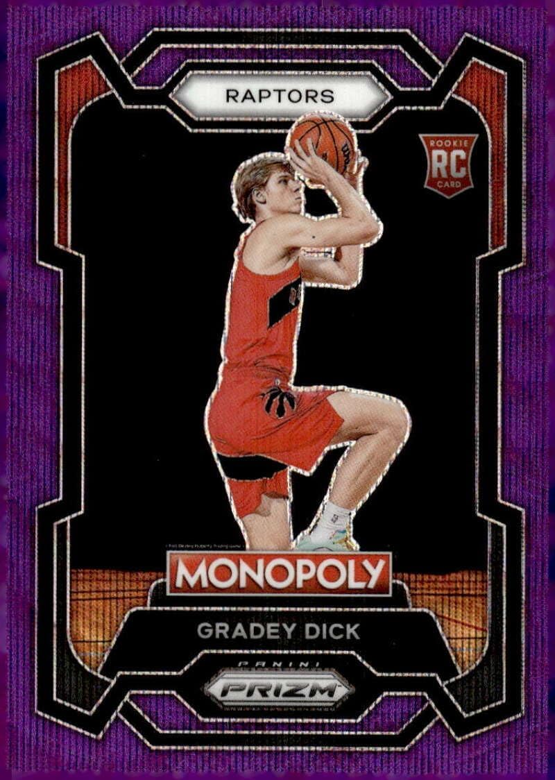 Basketball Trading Card 2023-24 Panini Prizm Monopoly Purple #84 Gradey Dick NM Near Mint RC Rookie Raptors