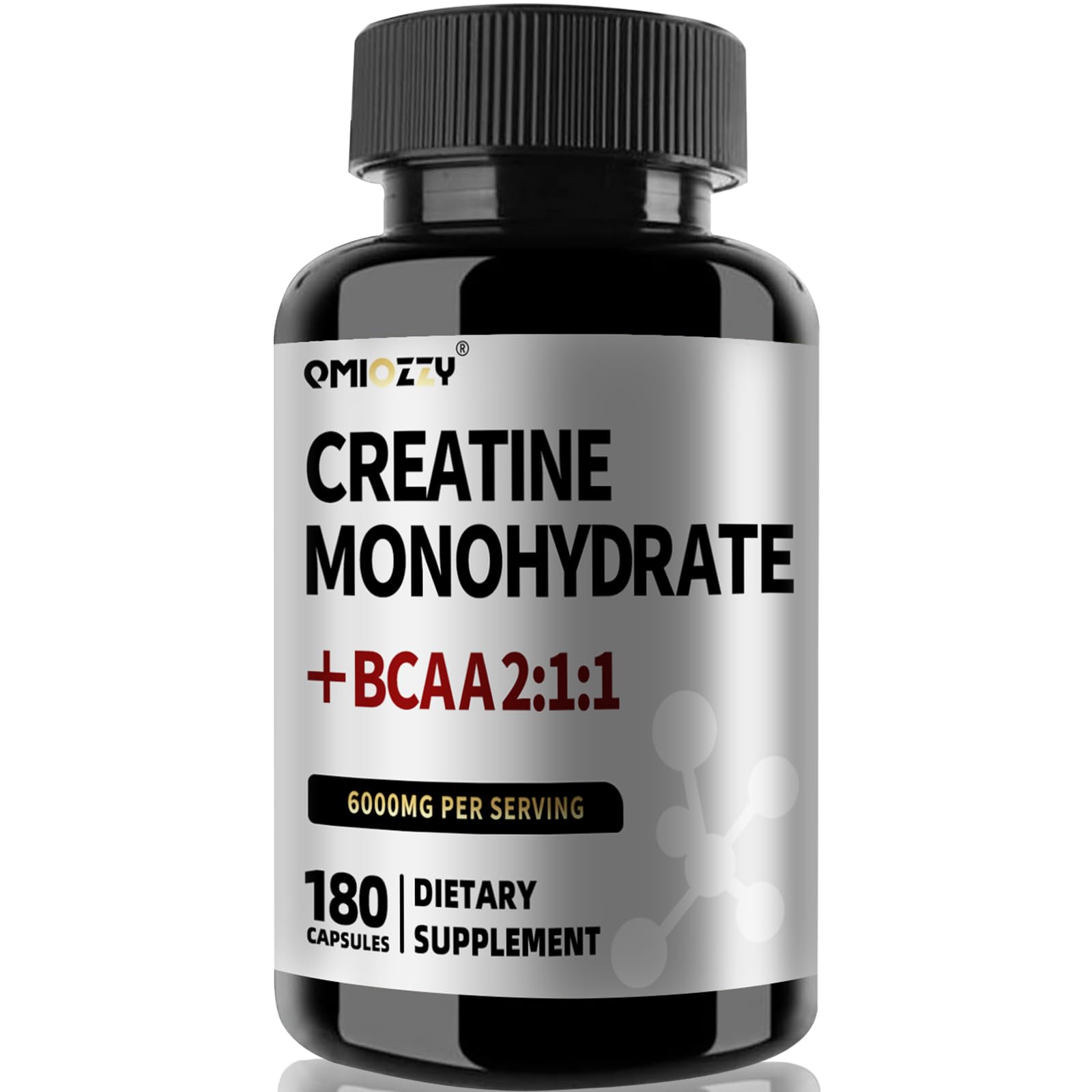 Micronized Creatine Monohydrate 6000MG Capsules with BCAA2:1:1 – Active Ingredients Support Strength & Recovery – Creatine Supplements for Men & Women