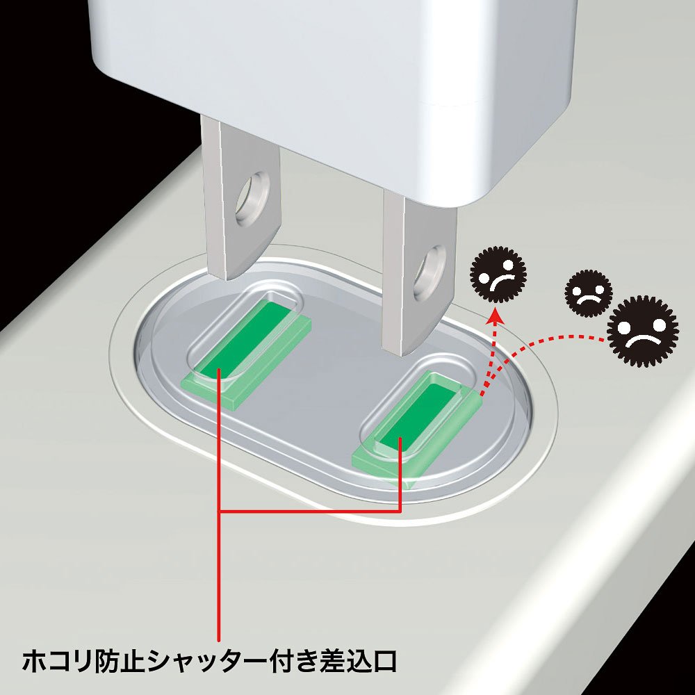 Amazon.co.jp: サンワサプライ 電源タップ 4個口・2P(5m) 火災予防安全 