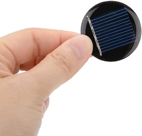 Miniatura 5 de uxcell - 5 unidades de 2 V 40 mA Poly Mini panel de células solares redondas módulo DIY para juguetes ligeros cargador 1.417 in diámetro