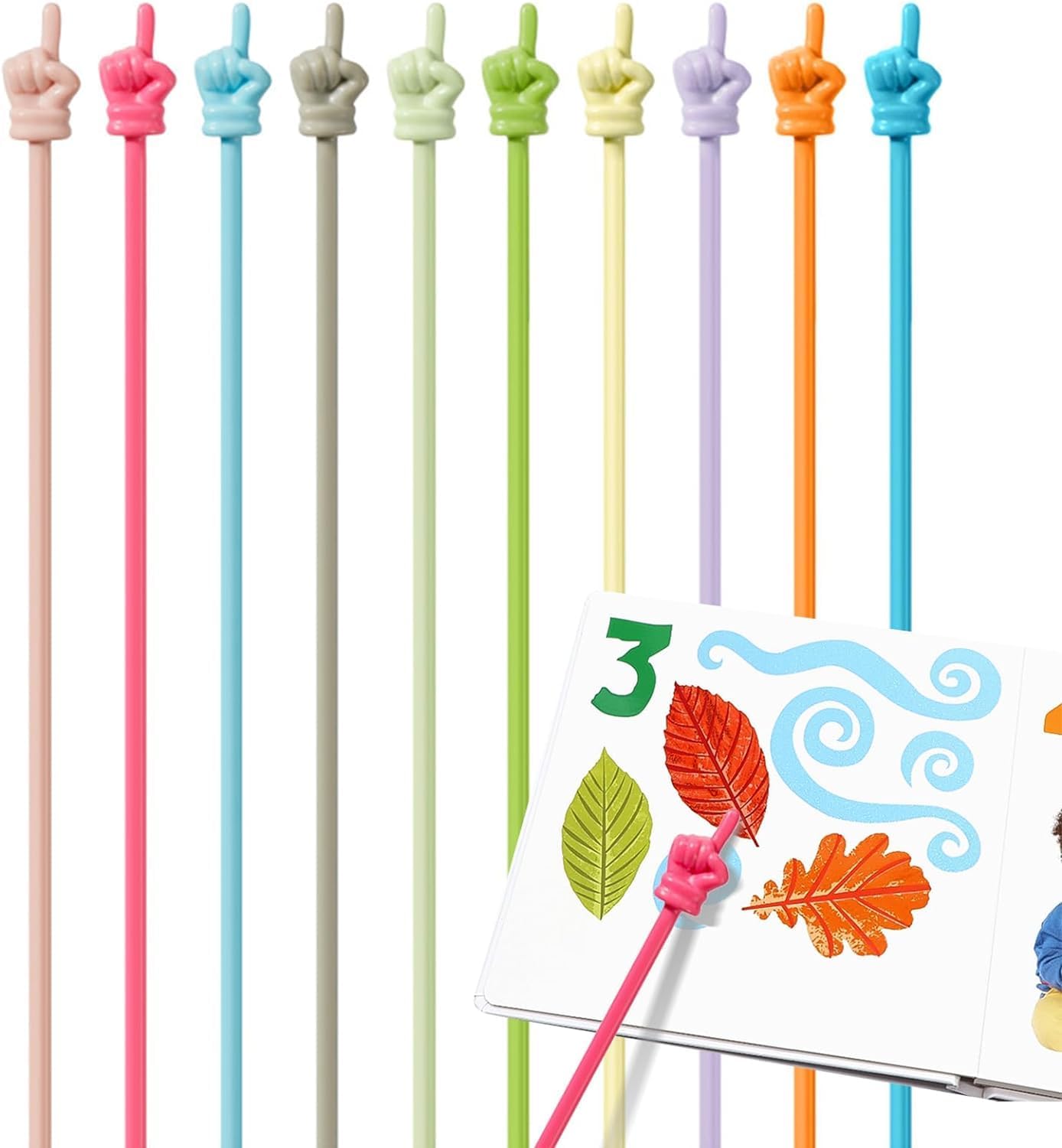 Finger Pointer For Classroom, 10 pcs Reading Pointers For Kids, Hand Pointing Stick, Teaching Finger Class Pointer For Teachers, Classroom Teacher Must Haves Supplies Essentials
