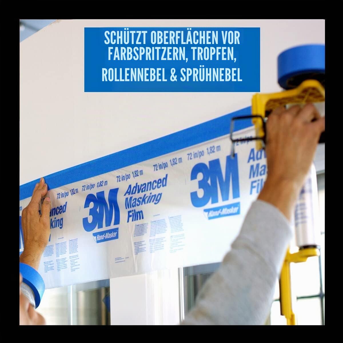 3M Pro Hand-Masker AMF99 Advanced Abdeckfolie PROMO PACK, 8 Rollen, 251cm x 27, 4m + M3000 Starter Kit GRATIS, blau
