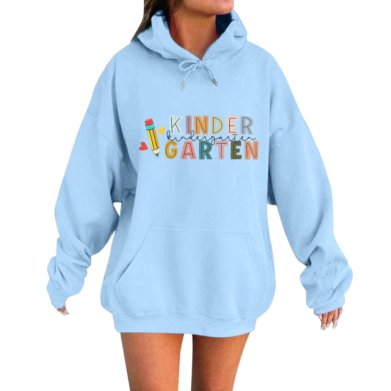 Hoodies For Women Graphic Casual Pullover Sweatshirt First Day Of School Teacher'S Back To School Fall Trendy 2025