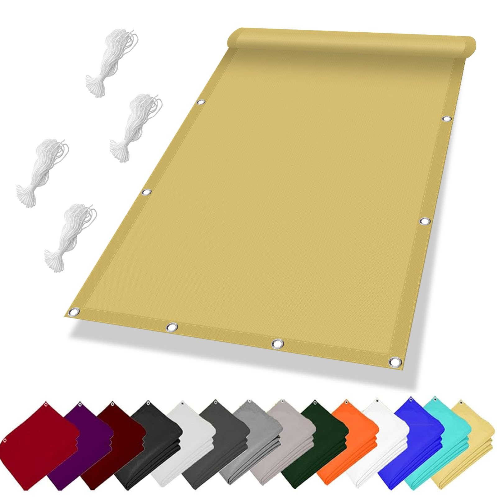 Voile d'ombrage rectangulaire 4.4 x 6 m imperméable pour extérieur et jardin