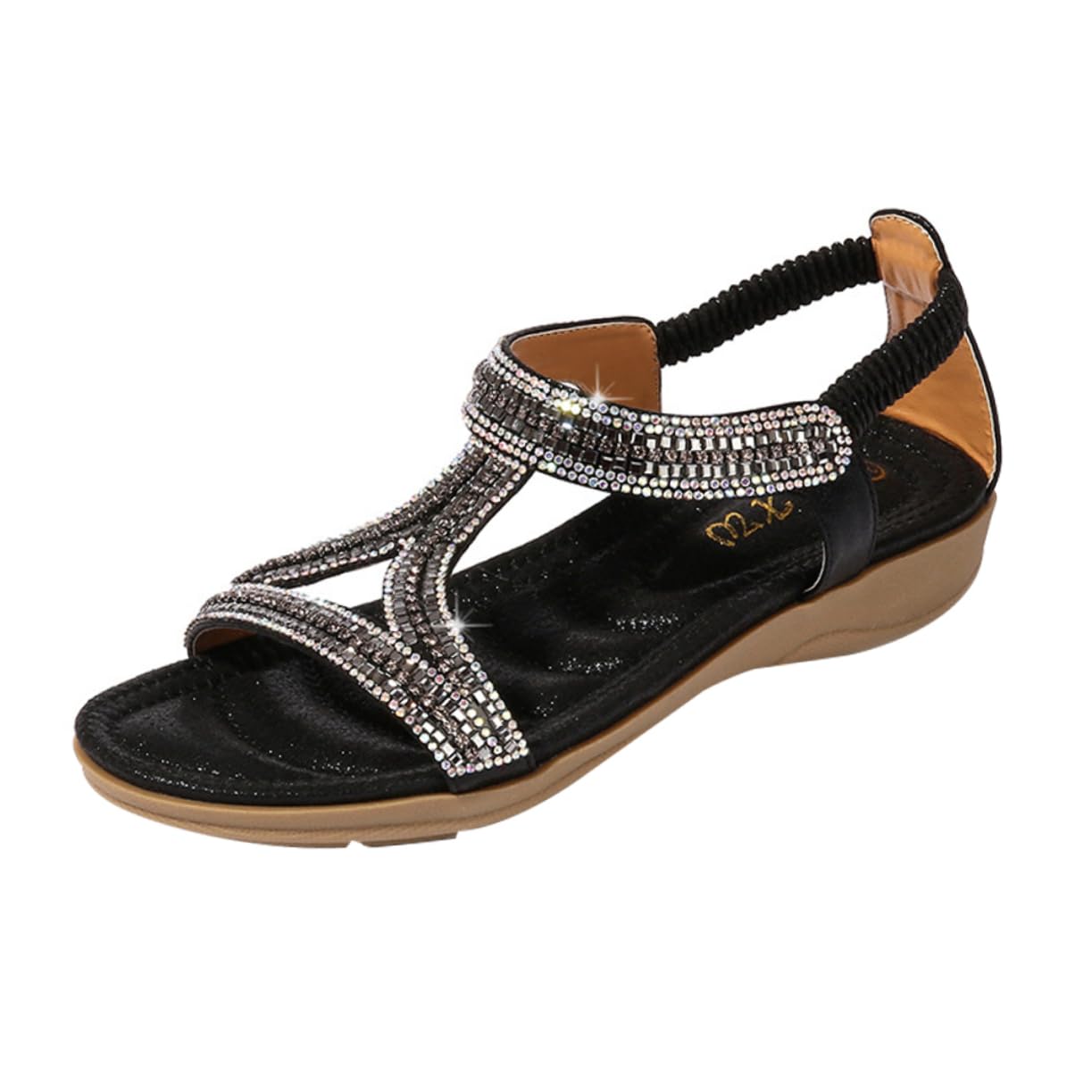 Sandali Zeppa Donna Neri, Taglia 38, Stile Fashion | Plastica, 1 Paio, Facili da Indossare e Comodi, per Party e Birthday, Vacanze Estive