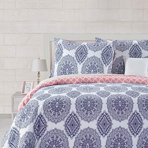 Amazon Basics Cotton Light Duvet Cover Set - 200 x 200 cm / 50 x 80 cm, Medallion