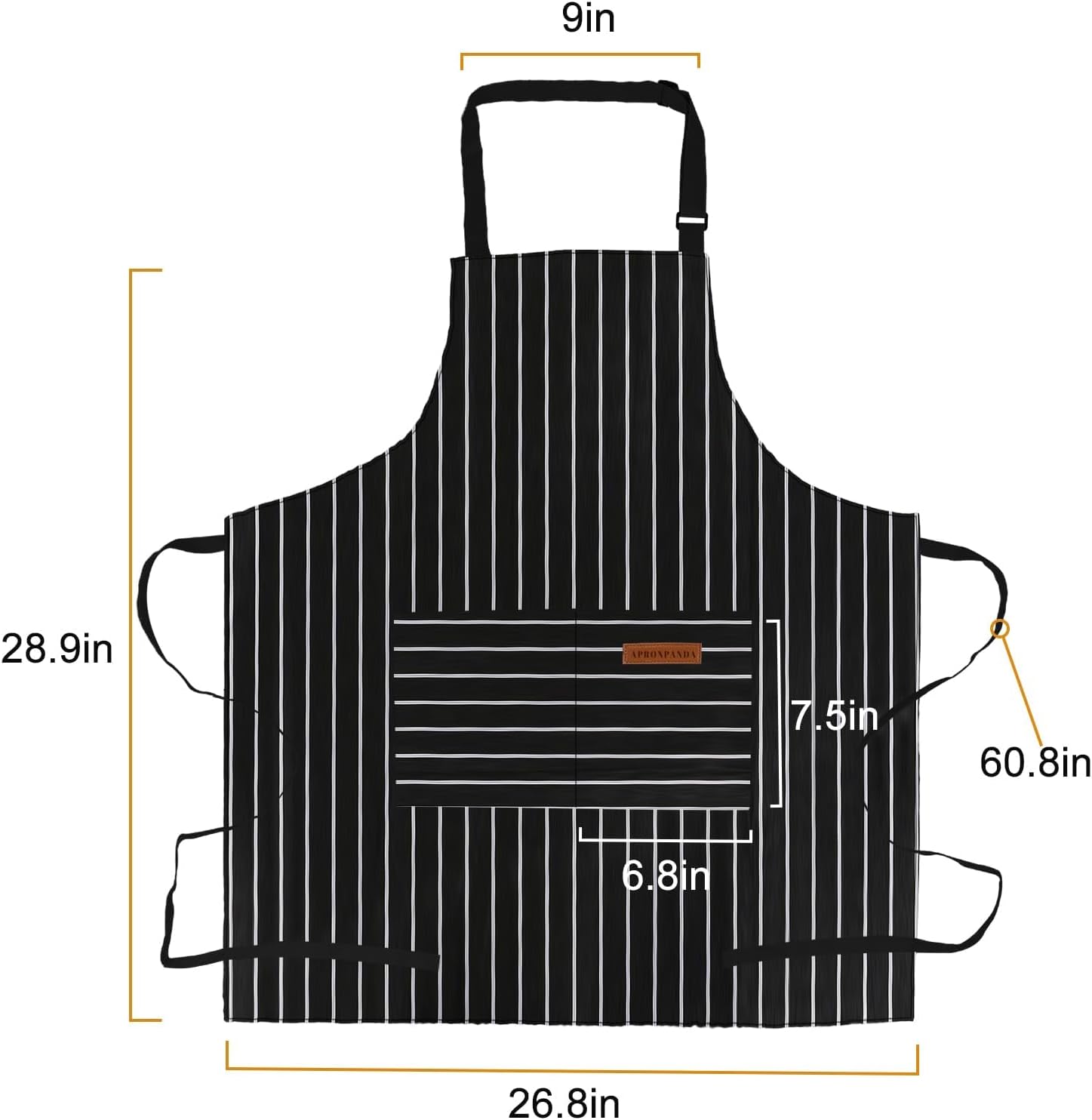 2-Pack Aprons for Women Men with Pockets, Adjustable Bib Kitchen Apron, Chef Aprons for Cooking Baking BBQ - Image 2