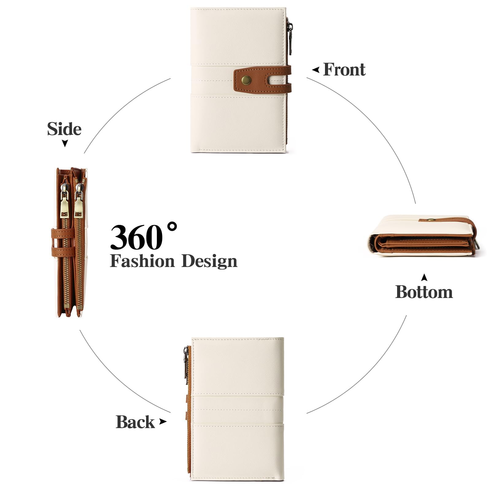 GAEKEAO Petit Portefeuille Femme Portefeuille en Cuir avec Fenêtre pour Cartes de Crédit et Cartes d'identité