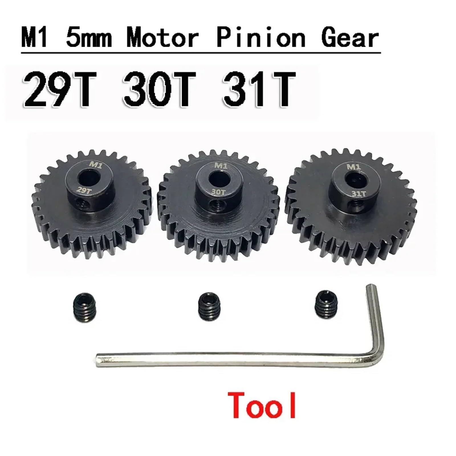 Recambios Rc Para 1/8 1/5 3 Uds M1 5mm 11T-13T/14T-16T/17T-19T/20T-22T/23T-25T/26T-28T/28T-30T Engranaje Motor Piñón RC Para Buggy Car Monster Truck(29T 30T 31T)