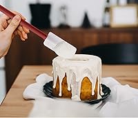 Vista 6 de Juego de 3 espátulas de goma de silicona, alto calor, comercial (2 cucharas + 1 raspador, 9.5 pulgadas)