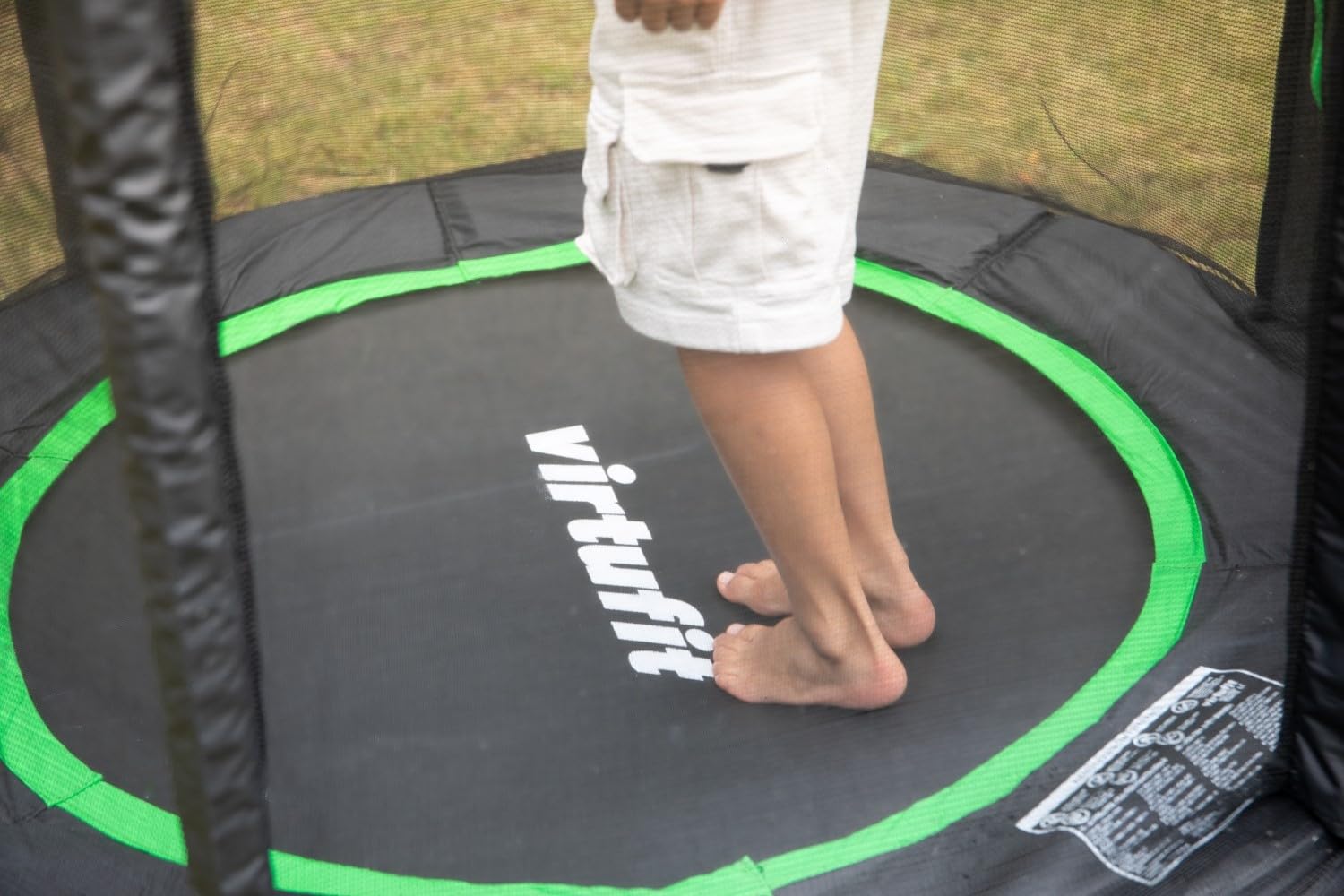 VirtuFit Trampolin Outdoor, Gartentrampolin - Trampolin mit Sicherheitszaun und Gepolsterte Stangen für Kinder Indoor Outdoor Fitness