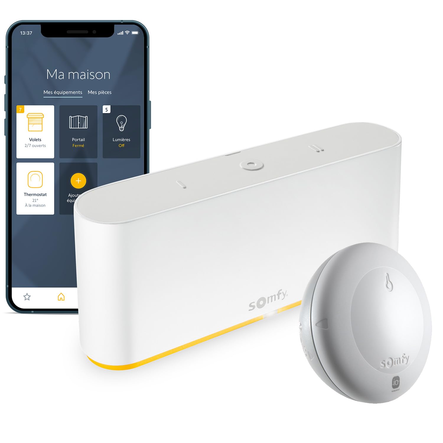 Somfy Tahoma Switch avec capteur Thermis IO pour garder la fraîcheur