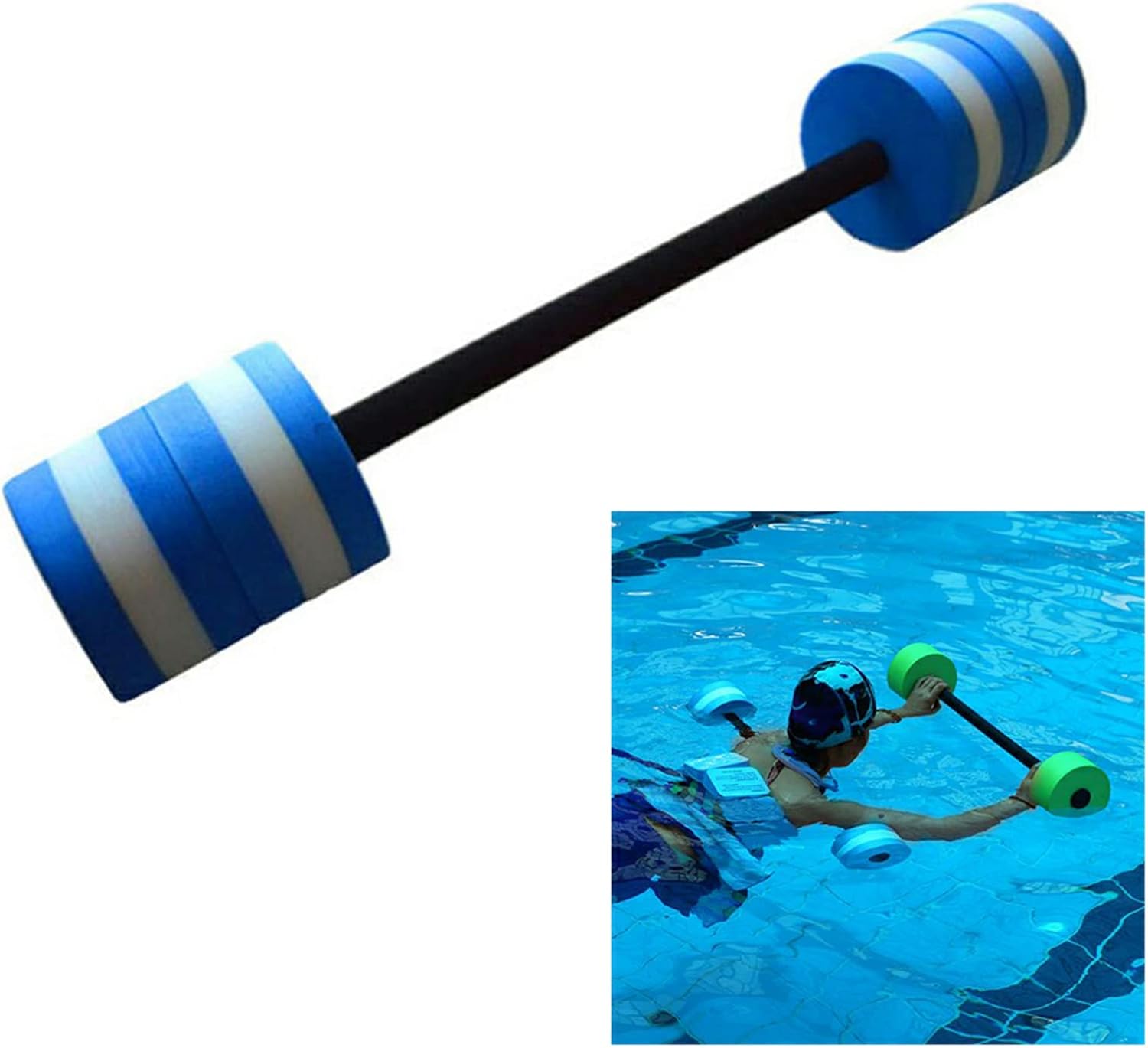 Aquatic Exercise Dumbbells,Water Aerobics Fitness and Pool Exercises,Water Aqua Fitness Barbells Hand Bar Exercises Equipment for Weight Loss