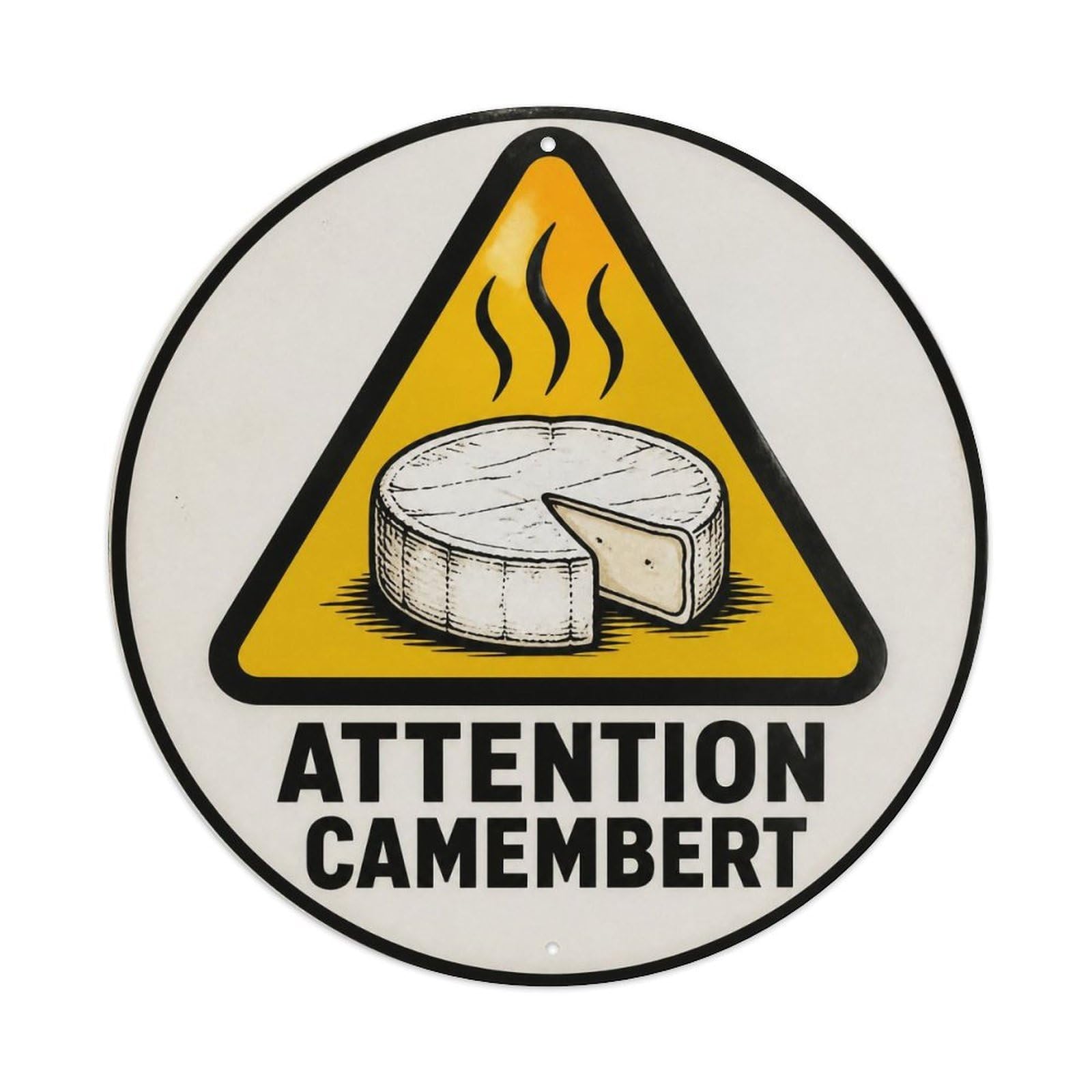 Olyhtr 8X8inch Classic Style Cheese Warning Novelty Rules French Heritage Typography Metal Tin Sign