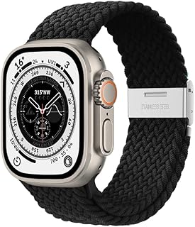 XMUXI Pulseiras Compatível Com Apple Watch 8 45mm iWatch loop trançado ajustável elástica esportiva 44mm iWatch SE Ultra 49mm Sereis 9 8 7 6 5 4 3(o relógio não está incluído) (44/45/49mm)