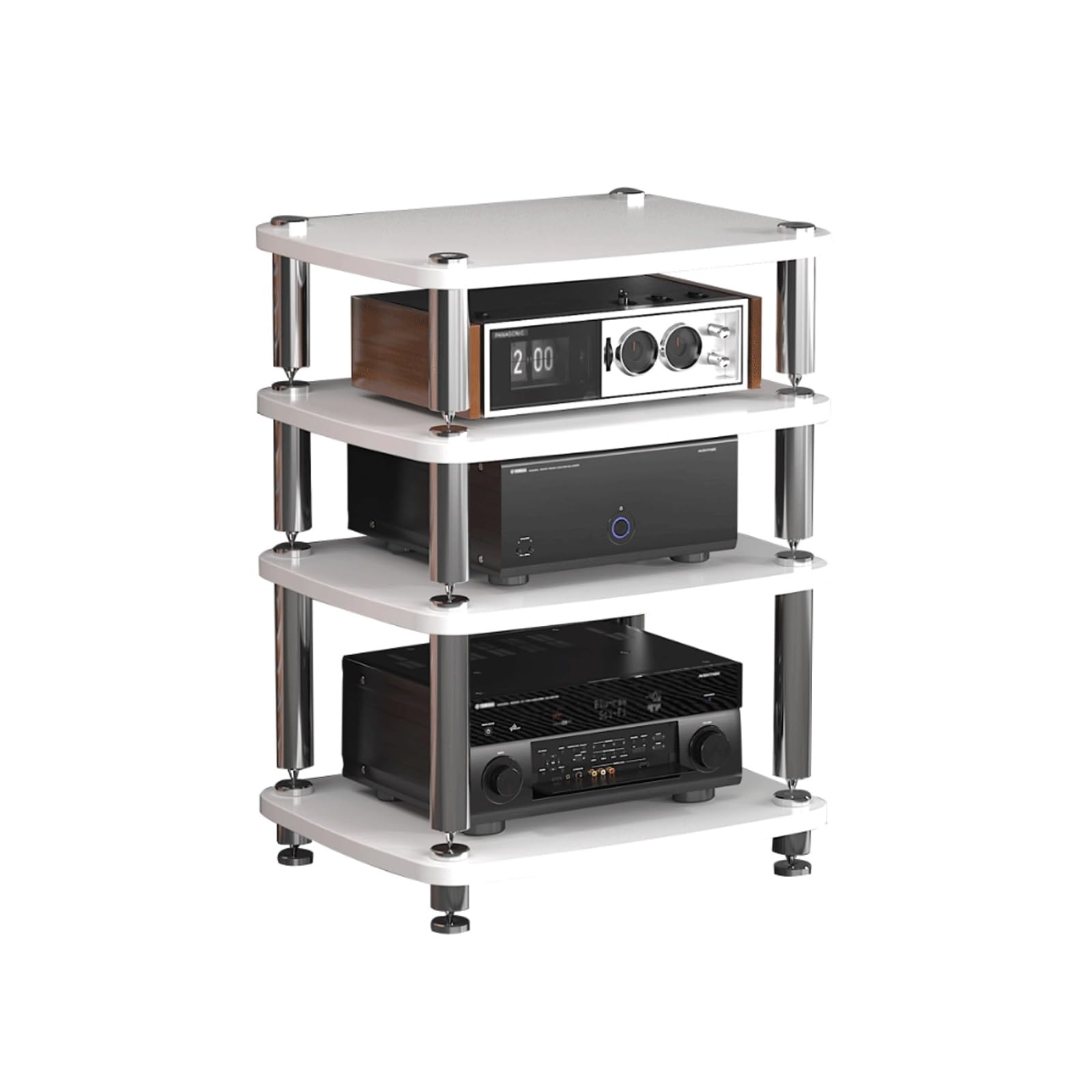 Uchwyt multimedialny AV, stojak HiFi, wieża audio, odtwarzacz płyt CD drewniany, szafka na komponenty stereo, narożna konsola do gier telewizyjnych, półka na sprzęt Compa