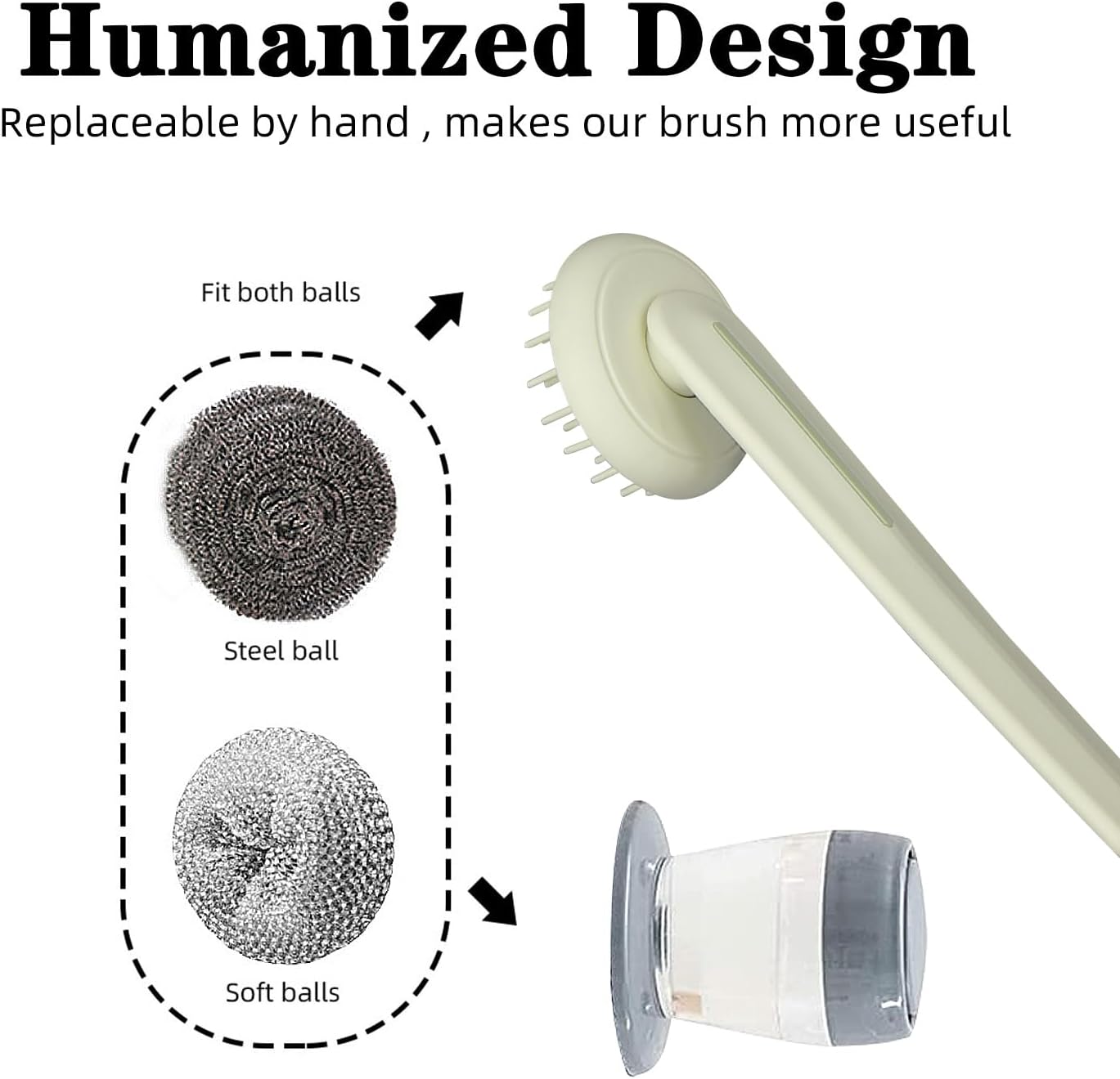 Stainless Steel Wool Brush Dish Scrubber with Handle Replacement Heads - Steel Scrubbing Scouring Pad Set of 16, Kitchen Cleaning Metal Dish Scrubber for Washing Dishes Grate Pot Pan Sink image 2