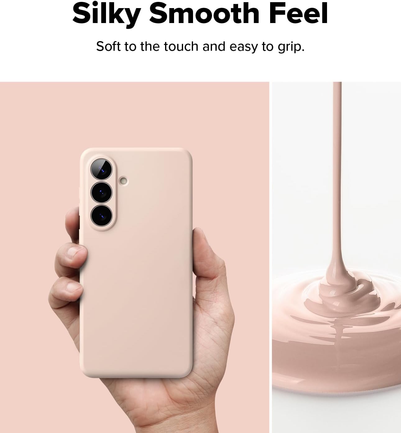 Ringke Silicone Magnetic for Samsung Galaxy S26 Plus Case [Compatible with MagSafe] Feels Velvety Soft Lightweight Slim Cute Phone Cover - Pink Sand