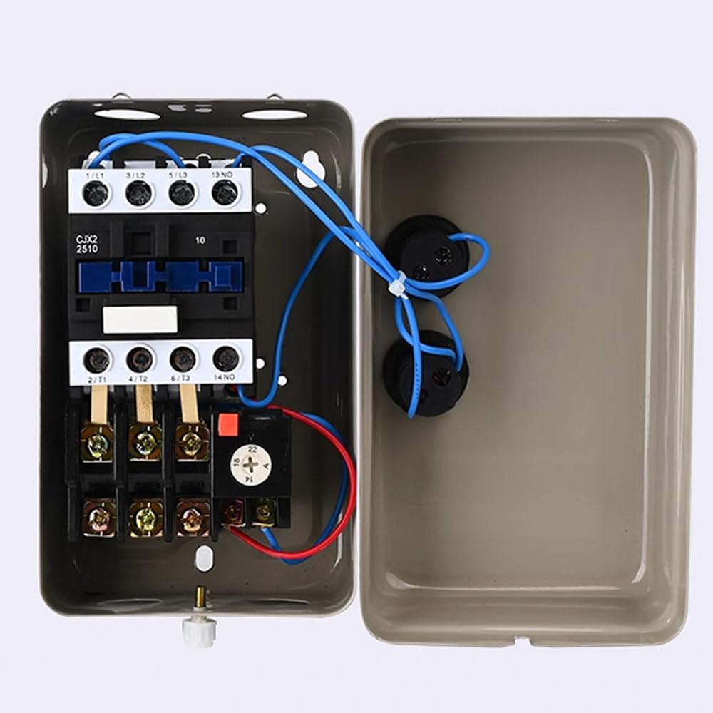 Motore elettrico magnetico, 380 V, 7,5 kW, 22 A, scatola interruttore di avviamento a 3 fasi, per compressori d'aria, pompe, apparecchiature industriali