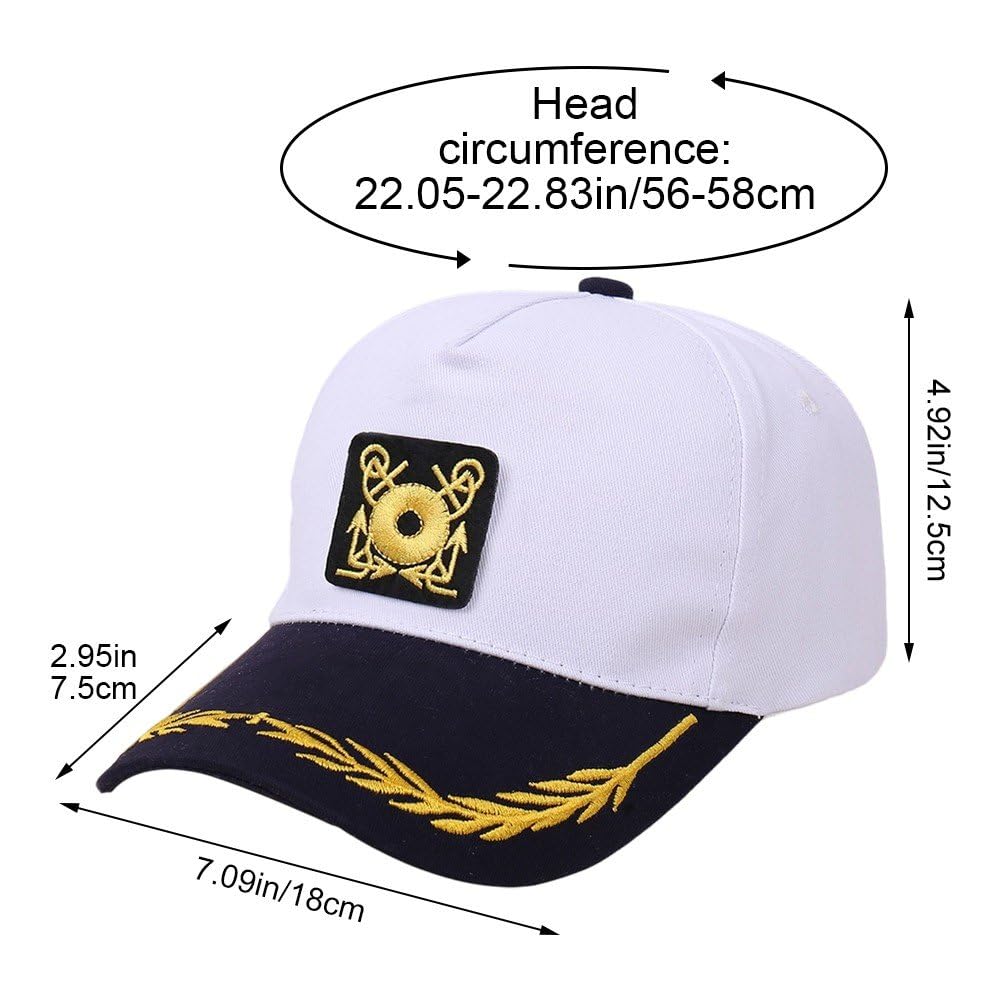 Unisex Captain Captain Captain Baseball Czapka z daszkiem z motywem morskim, czapka na podróż i wakacje na plaży.