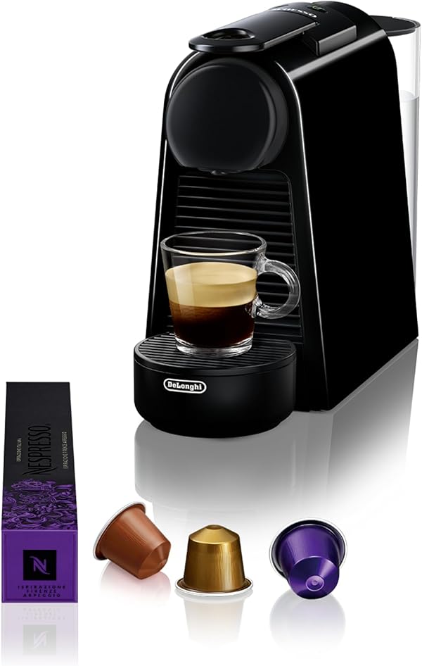 Nespresso De’Longhi Essenza Mini Kaffeekapselmaschine schwarz | 19 Bar Pumpendruck | 0,6l Wassertank | für Espresso & Lungo | kleine Maschine – große Kaffeemomente | EN85.B