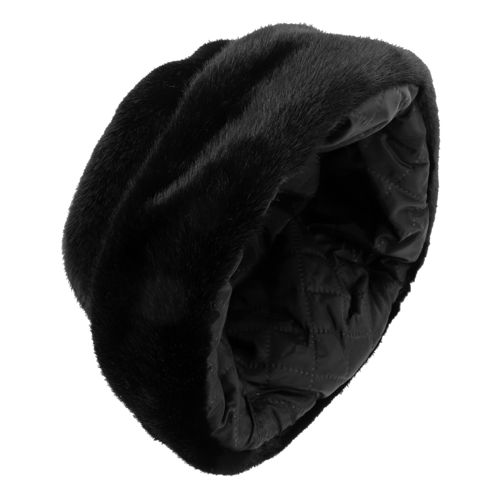PartyKindom Warm Vintage Russian Hat for Men Faux Fur Cap Comfortable Sturdy Outdoor Wear Black
