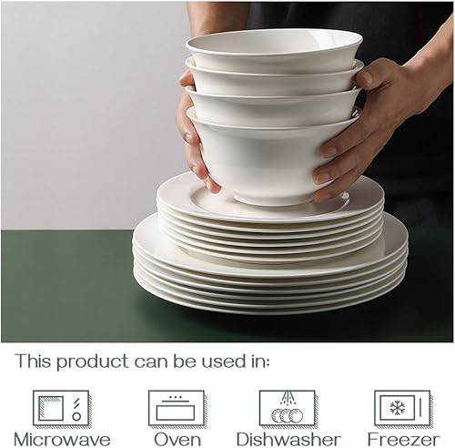 Miniatura 3 de DOWAN - Cuencos para la cocina para poner la sopa el cereal el postre de avena Son profundos clásicos redondos hechos de cerámica aptos para