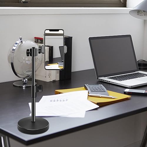 Miniatura 5 de Soporte para teléfono, soporte ajustable para teléfono celular para escritorio, soporte angular para grabar con clip de teléfono, compatible con