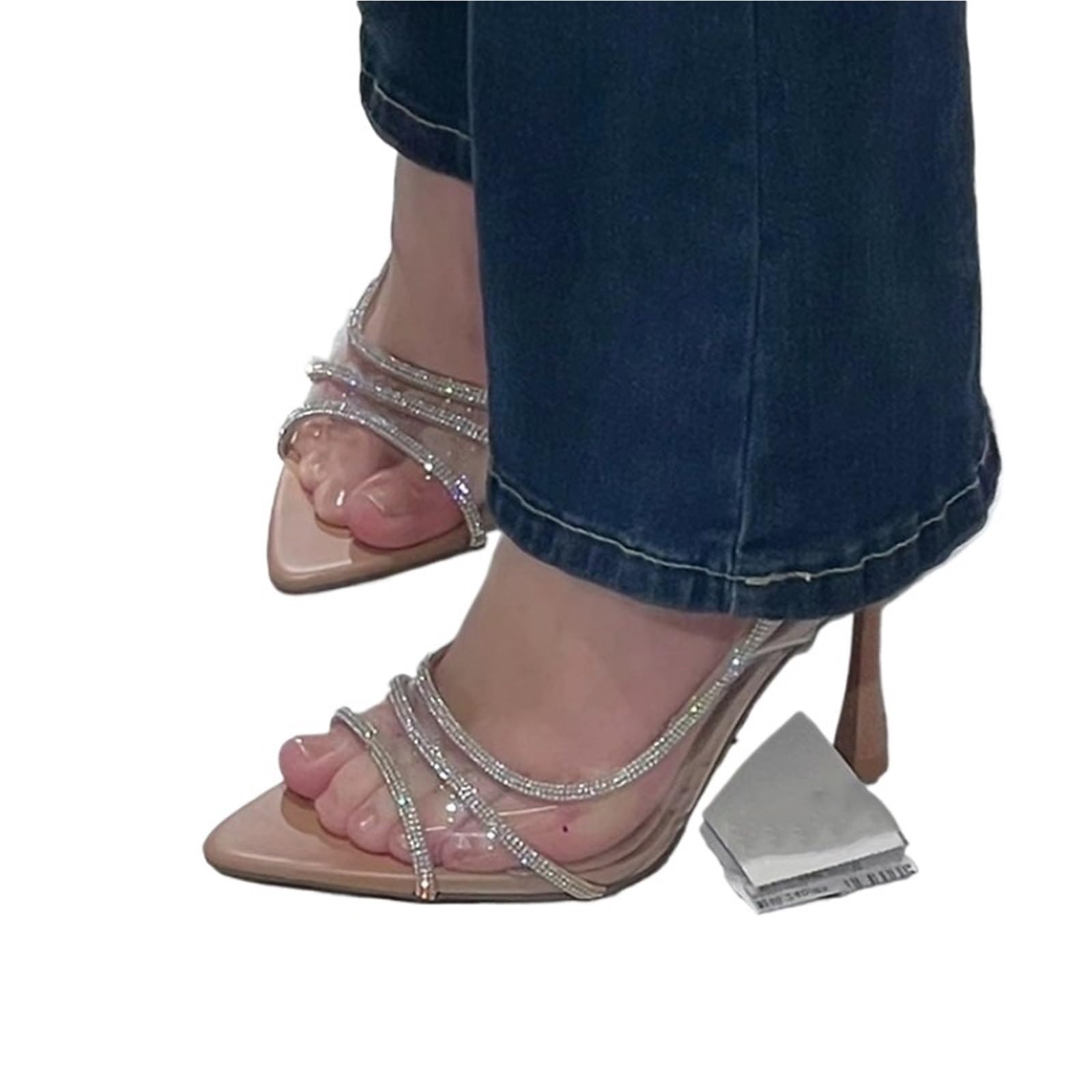 Sandali donna tacco sottile, alto e punta aperta, modello "Fairy Style", ideali feste estive, matrimoni ed eleganti serate(37)