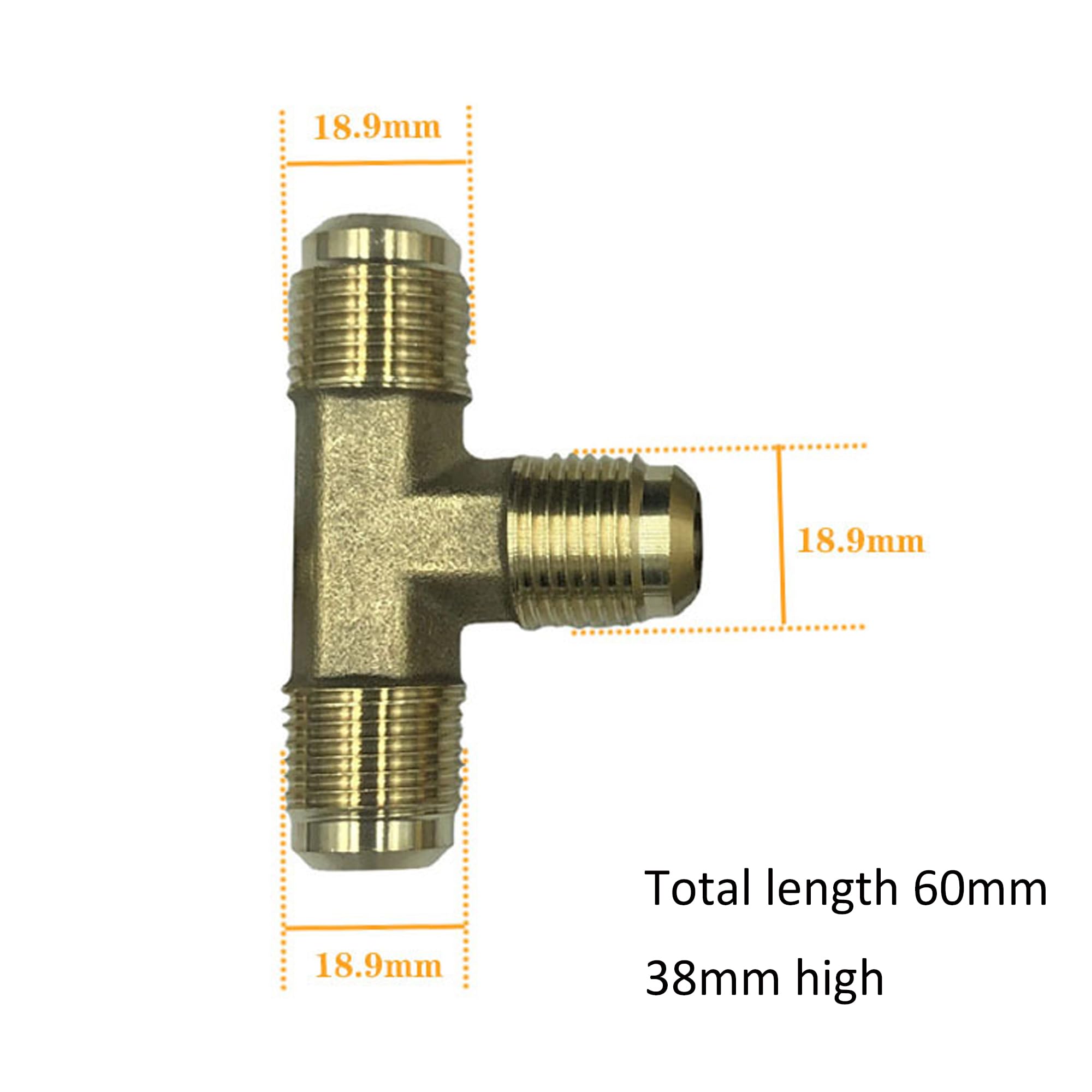 Metals Brass Tube Fitting, Flare Tee, 1/2