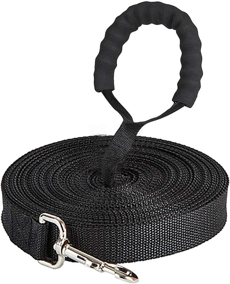 Training Leads for Dogs - Nylon Long Training Dog Leash Long Dog Recall Lead, Long Line for Dog Tracking Training, Long Lead Leash for Pet Recall Obedience with Comfortable Padded Handle (50M/165ft)