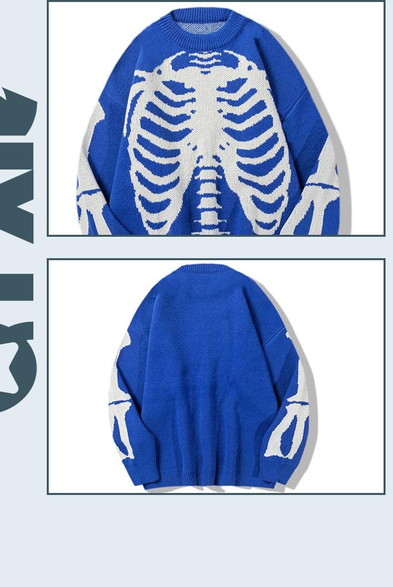 Y2K Grunge Sweater Skeleton Alt Clothing Downtoen Girl Aesthetic Emo Baggy Knitted Pullover Fairy core Hoodie Clothes