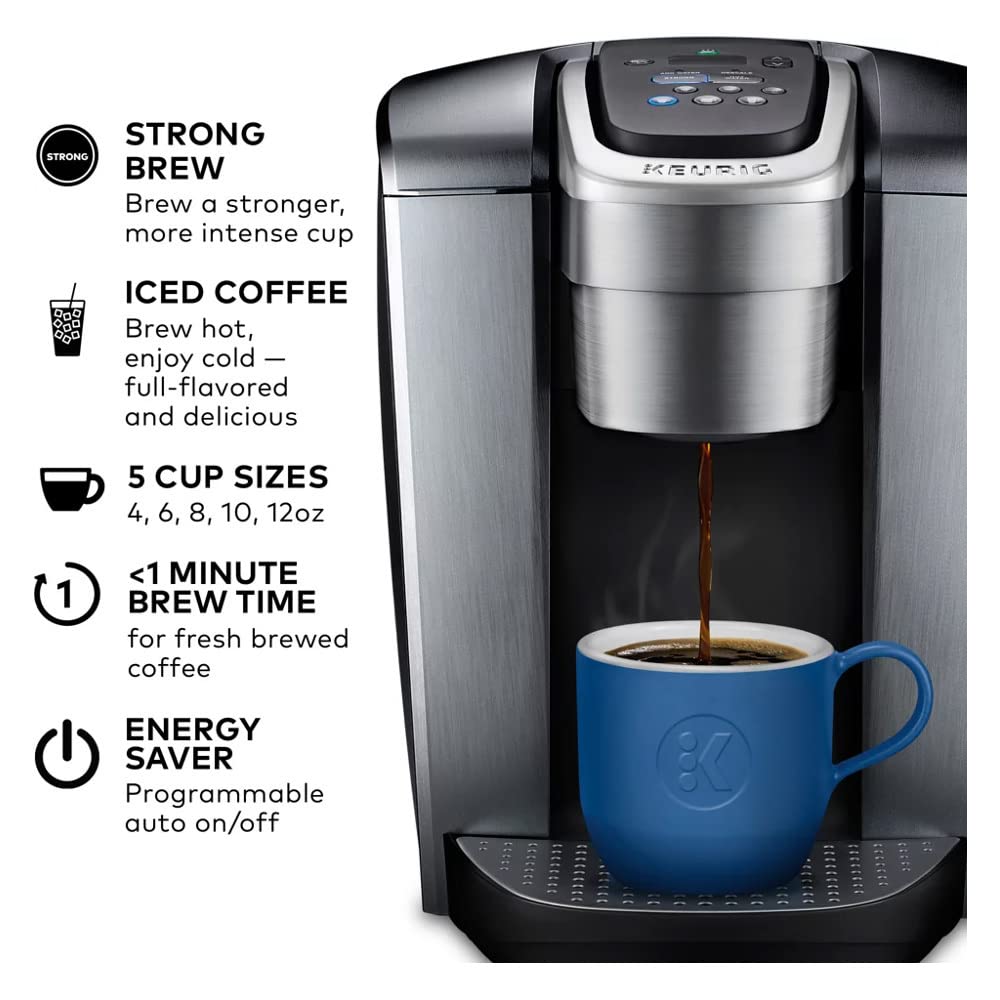 Keurig K-Elite Single Serve K-Cup Pod Programmable Coffeemaker (Brushed Silver)