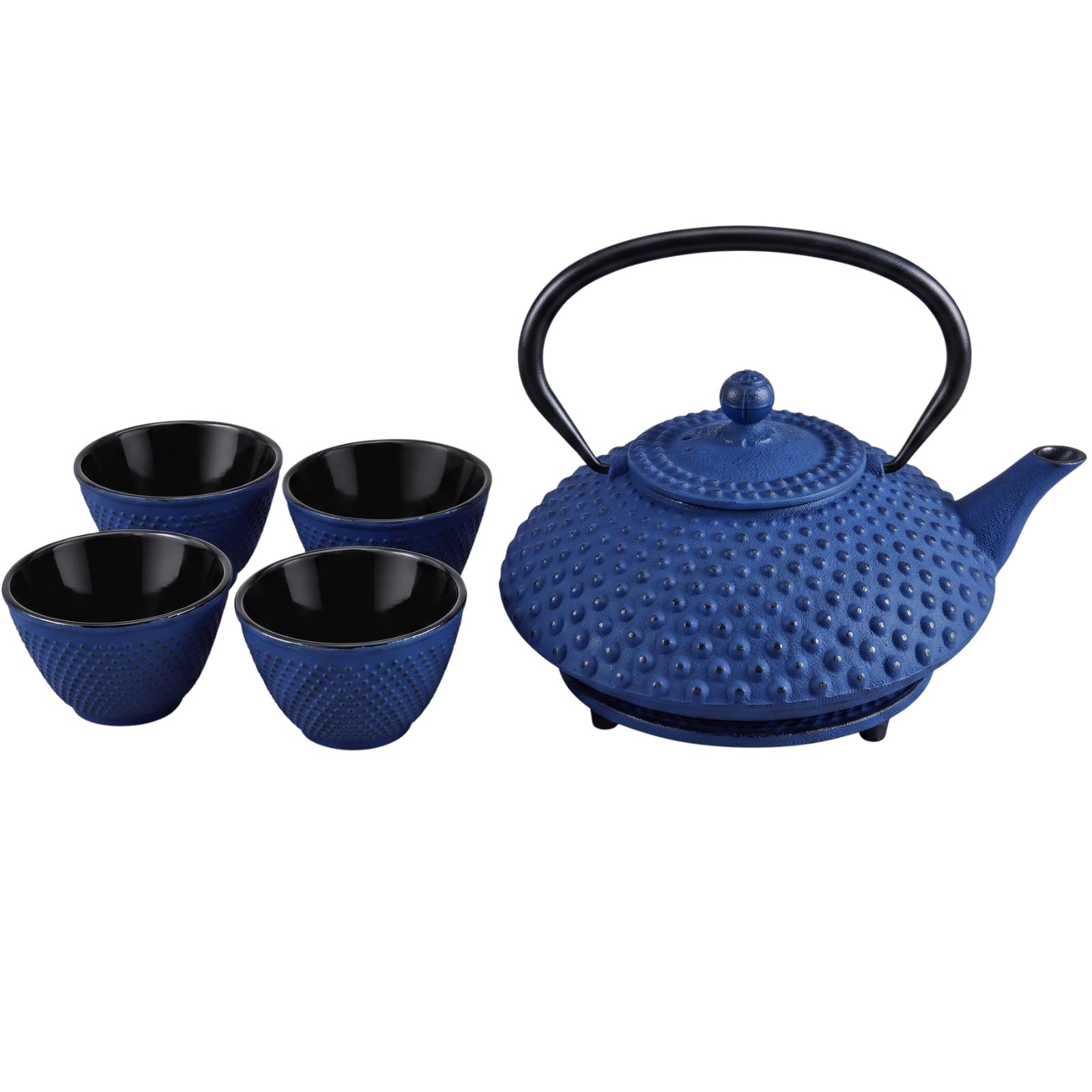 Gusseiserner Teekessel mit Sieb, Tassen und Untersetzer TSUKO, 1,25 l