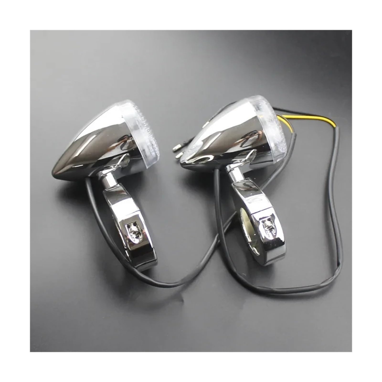 Motocicleta Indicadores Luces Par Personalizado Luces LED Señal Giro Delanteras con Abrazadera Horquilla Cromada De 39 Mm Motocicletas para Ha&rley para para Ya&maha