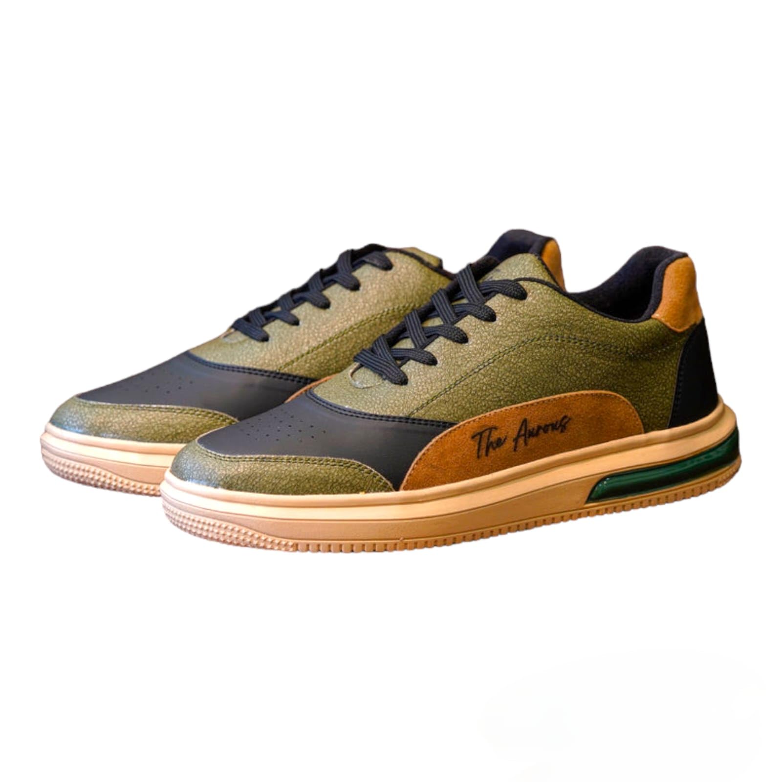 The Aurous Typhoon Laceup Sneakers | Stylish | Lightweight | Comfortable | Handcrafted | Memory Foam Soles for Extra Cushioning (Eco Green, UK Footwear Size System, Adult, Men, Numeric, Medium, 8) (B0DB619XRH) Amazon Price History, Amazon Price Tracker