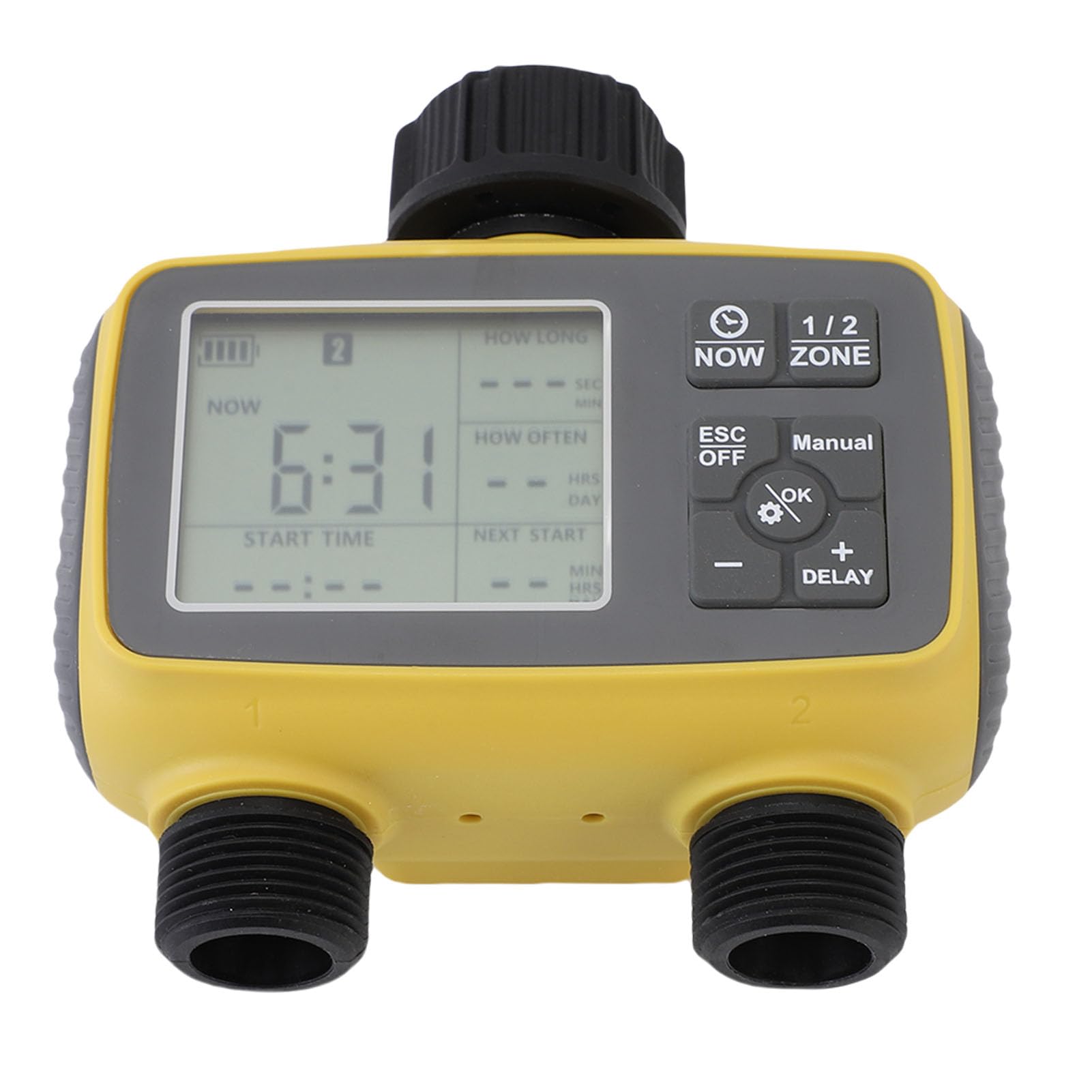 Jeffergarden Temporizzatore per Irrigazione, Timer per Irrigazione a Doppia Uscita con Ritardo Pioggia Programmabile per da Giardino, di del Prato Automatico per