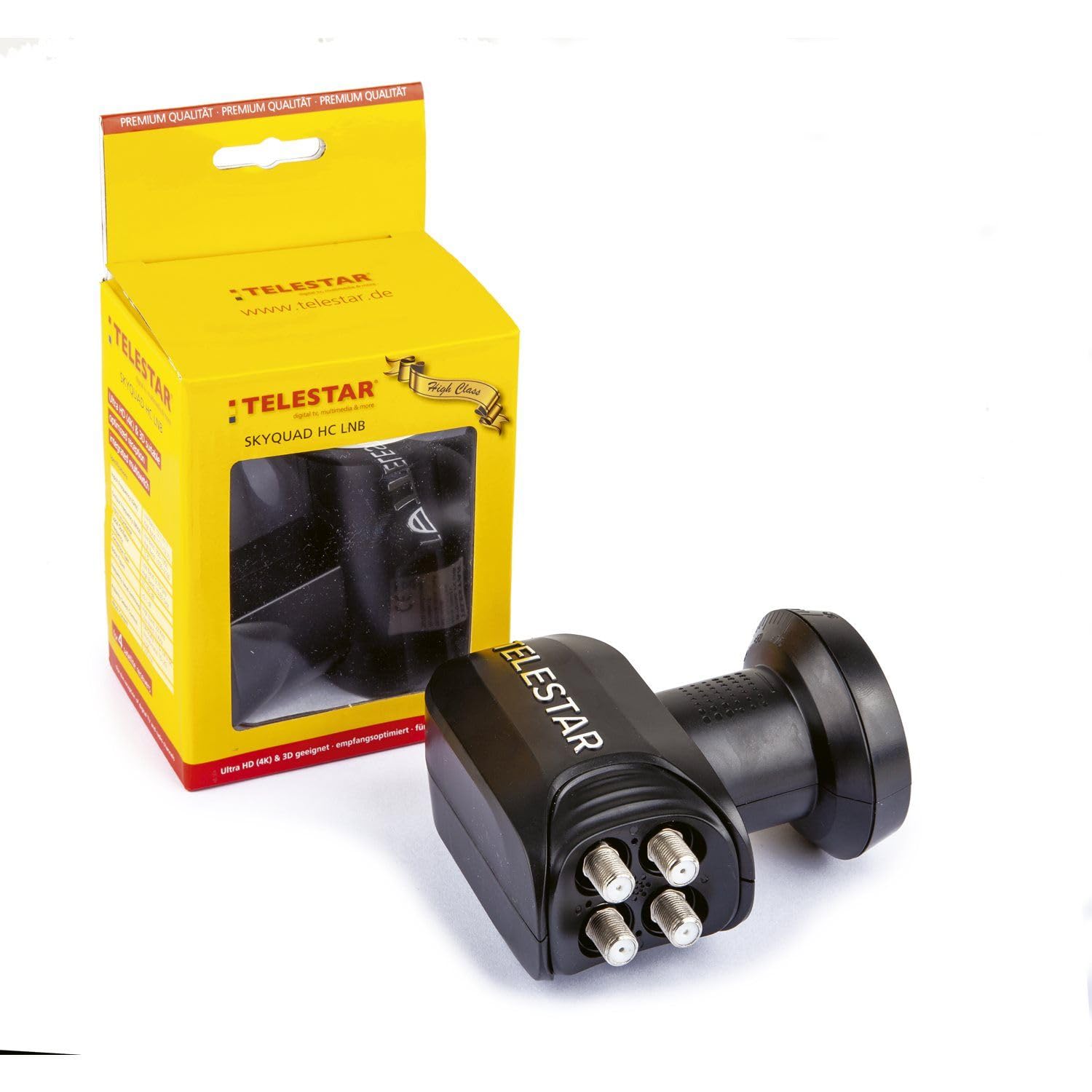 Tête LNB Quad universelle Telestar SkyQuad HC | Diamètre de feed 40 mm, facteur de bruit de 0,1 dB