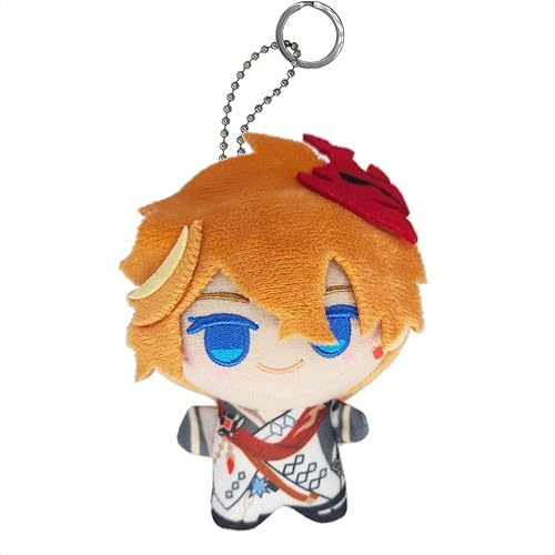 KOOLIYA Small Size Genshin Impact Figure Plush Doll - Tartaglia (4 inch), Keychain Anime Figure Soft Stuffed Gift for Game Fans - Tartaglia