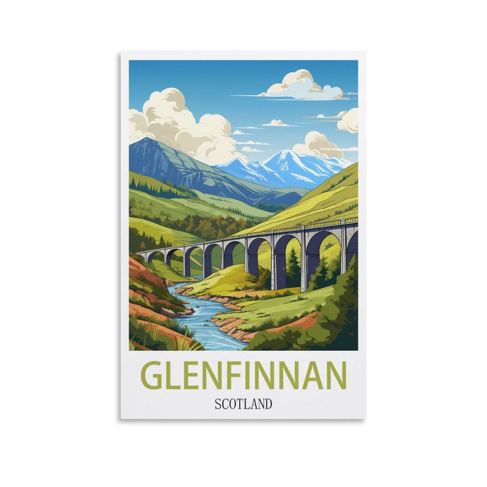 Metal Tin Sign,Glenfinnan Scotland,Ideal for Pub Shed Bar Office Man Cave Home Bedroom Dining Room Kitchen 15x30cm