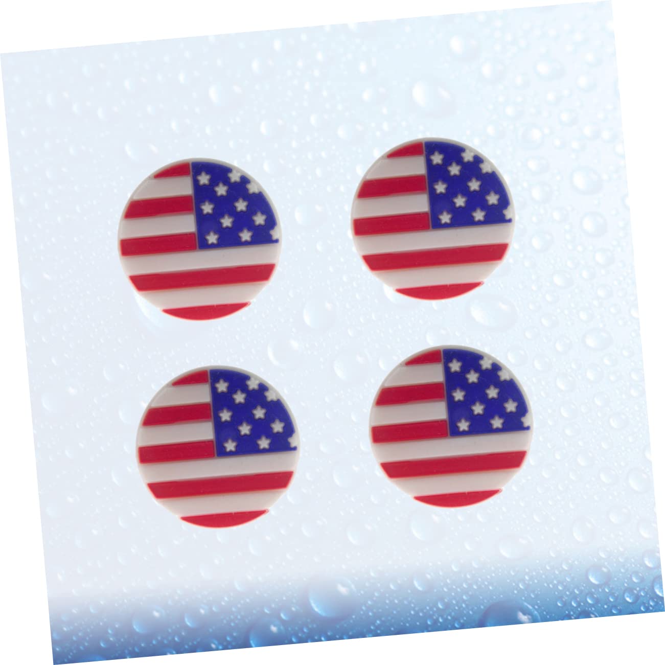 Anneome 4pcs Tennis Racket Dampeners Silicone Vibration Absorbers with Us Flag Pattern Easy Installation for Enhanced Control and Comfort Suitable for All Tennis Rackets
