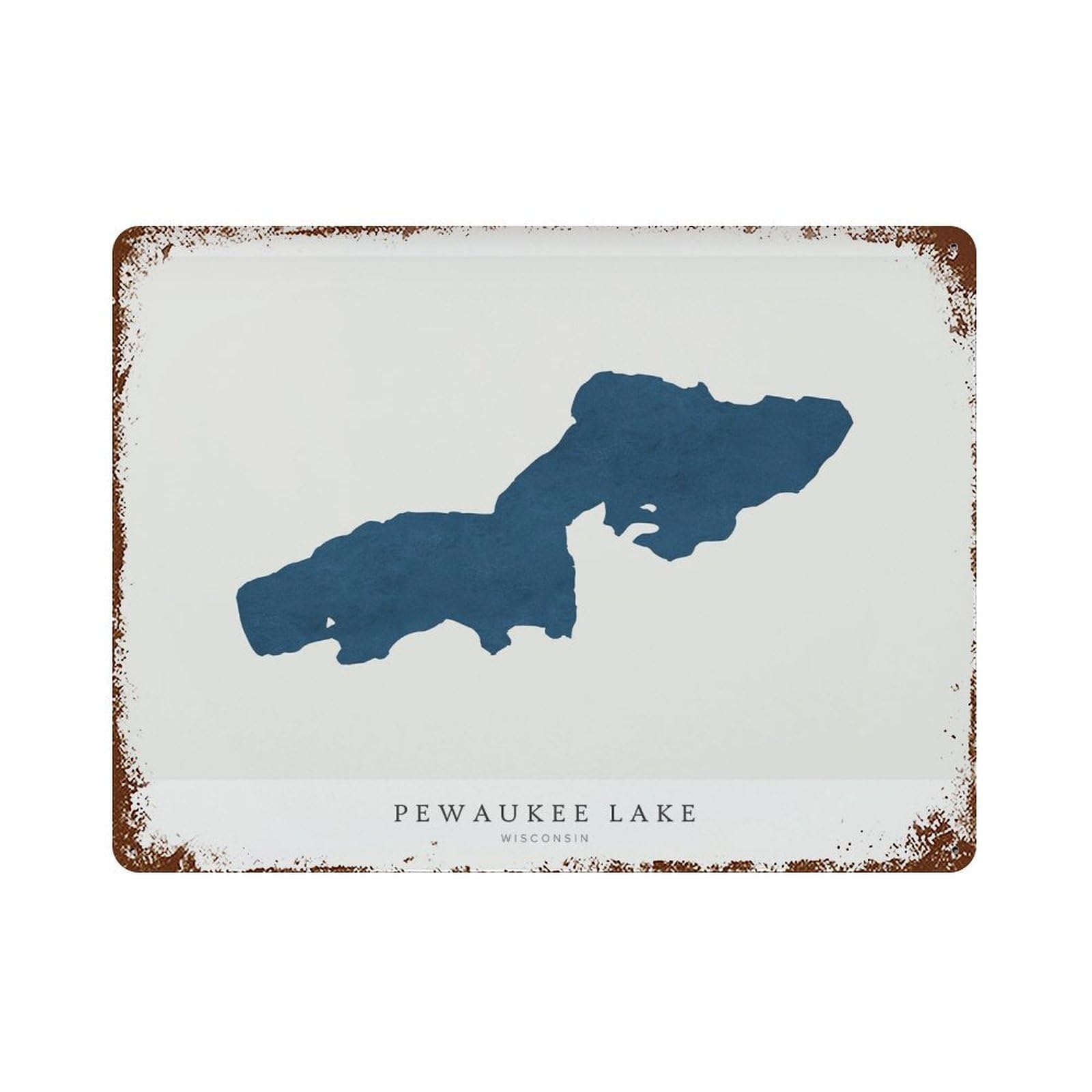 xiaoxiaoshen Pewaukee Lake Map Wisconsin Wall Decor Art Metal Tin Poster Modern Home Decor Art Home Bar Shop Decorations Vintage Sign 30x40cm