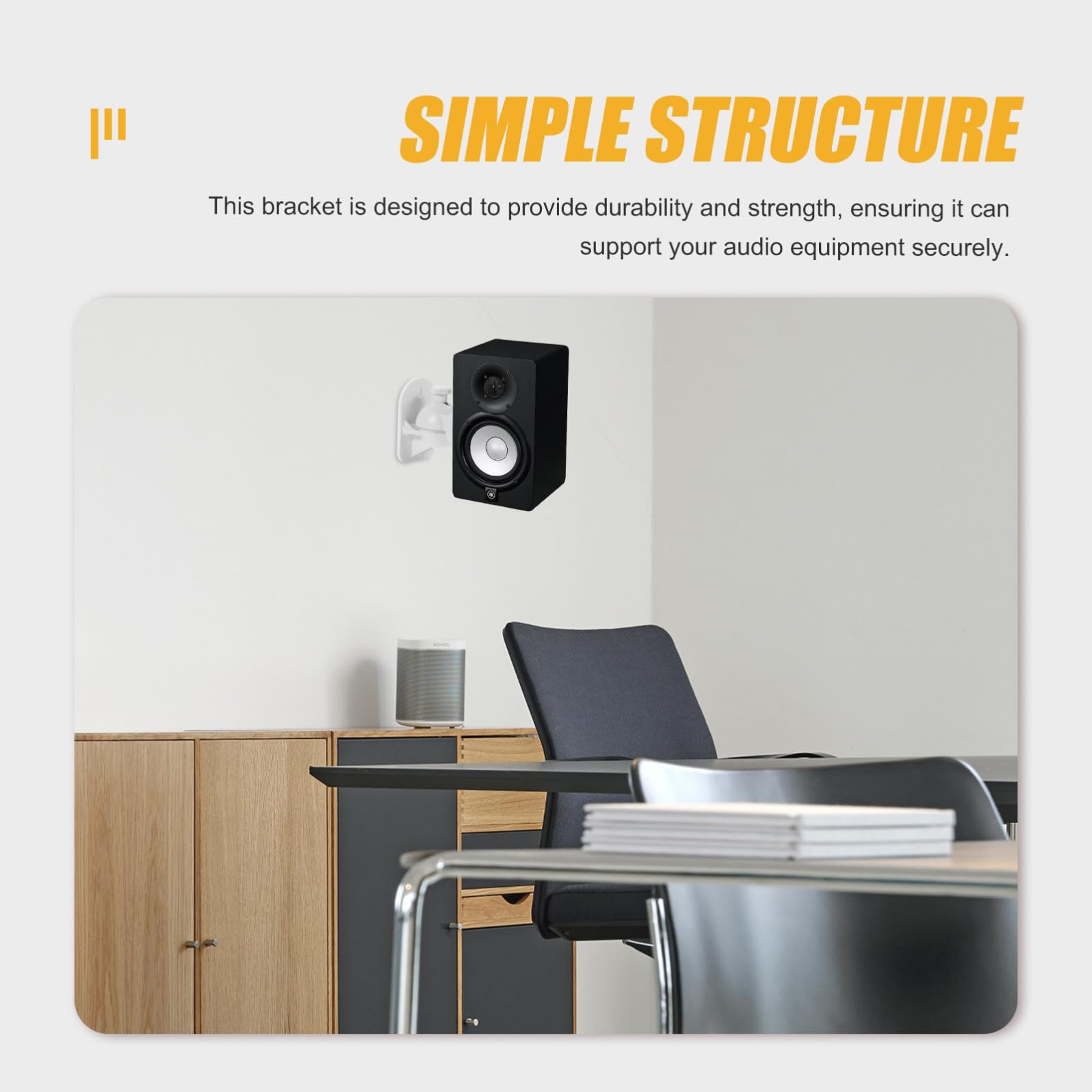 Uonlytech 4 Piezas Soporte de Pared para Altavoz Envolvente Abs Blanco S03