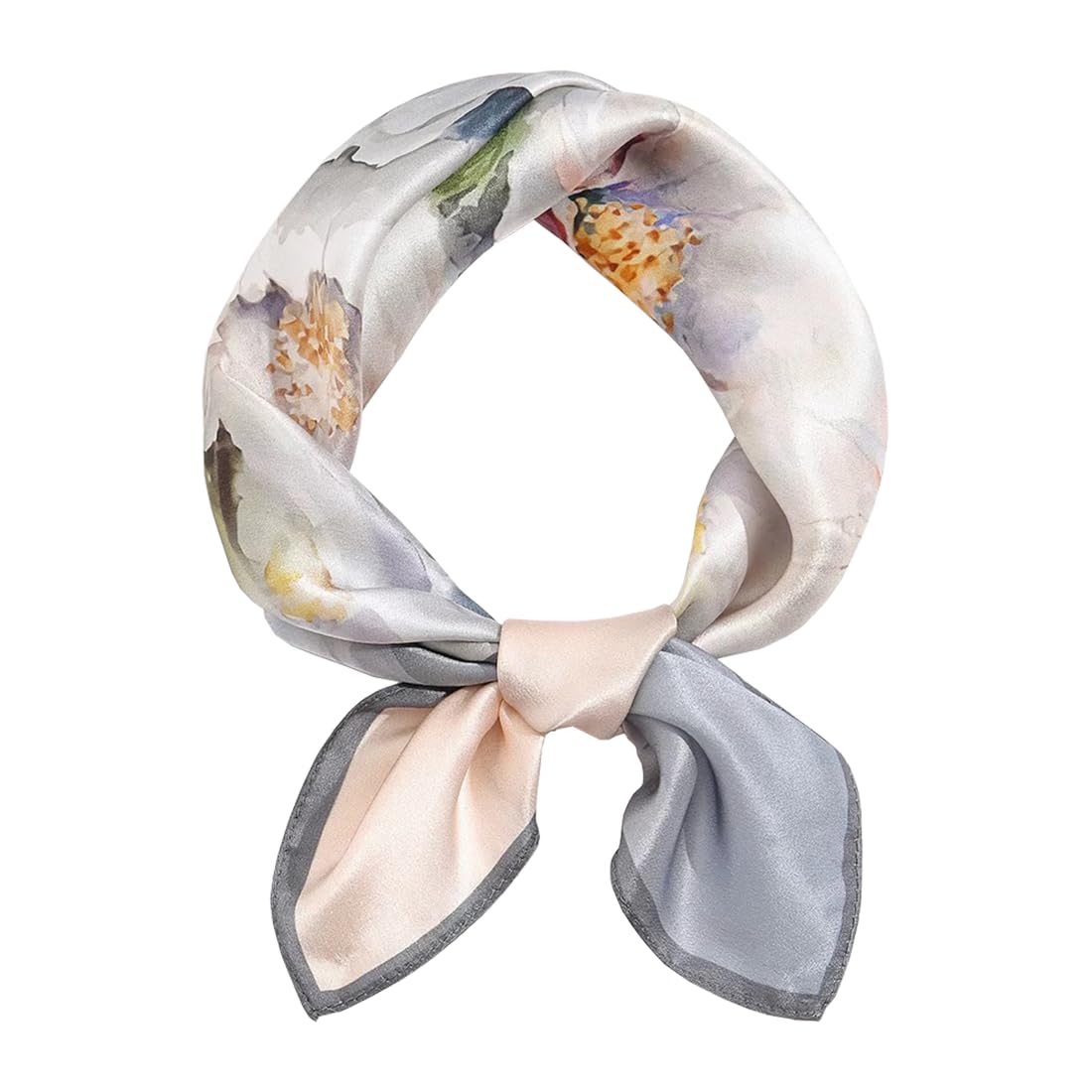 ANDANTINO 100% Mulberry Silk Scarf -21” Square Neckerchief with Gift Packed