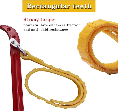 Miniatura 4 de GKmow 1 llave multiusos para correa de cinturón de automóvil para filtro de 5.11 pulgadas, llave de vehículo ajustable de metal para reemplazar el