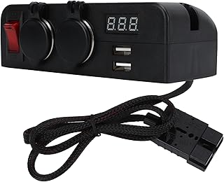 Fonte de alimentação para carregador de carro Adaptador de carregador de carro 2 USB Carregador Tomada Voltagem Visor digital Fonte de alimentação Adaptador de bateria