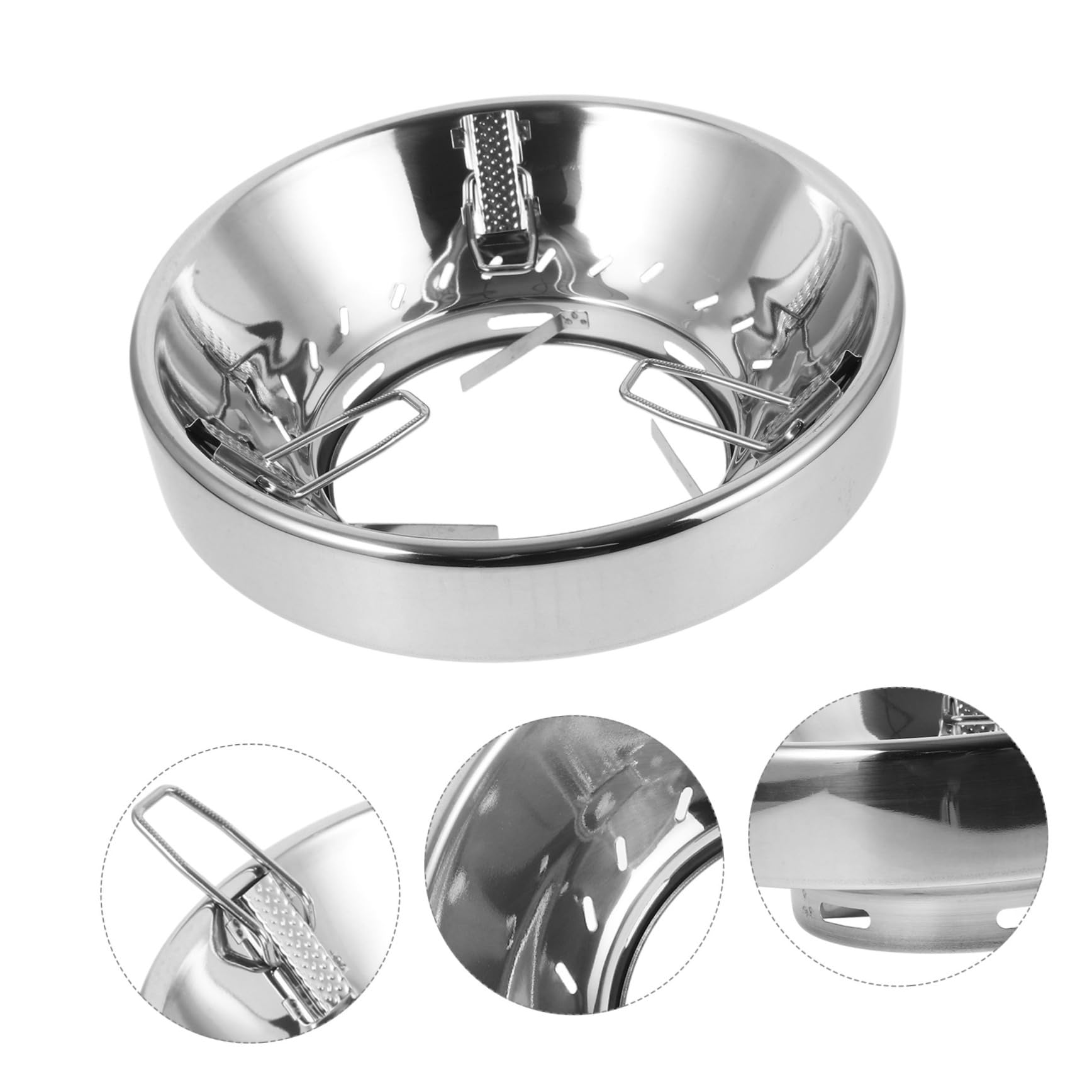 WOONEKY Soporte para Wok de Gas de Acero Inoxidable Resistente al Viento Anillo Antideslizante para Cocina Doméstica y Restaurante
